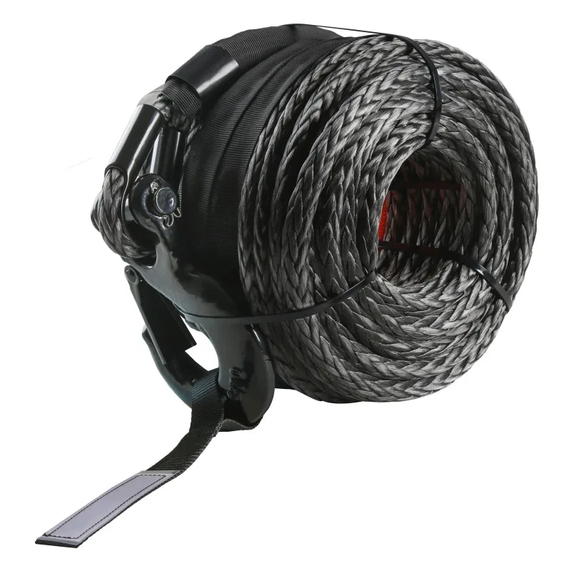 SucceBuy 26500/32000Lbs Synthetic Winch Rope Truck Boat Replacement Line Cable Rope with Forged Hook ATV Car Outdoor Accessories