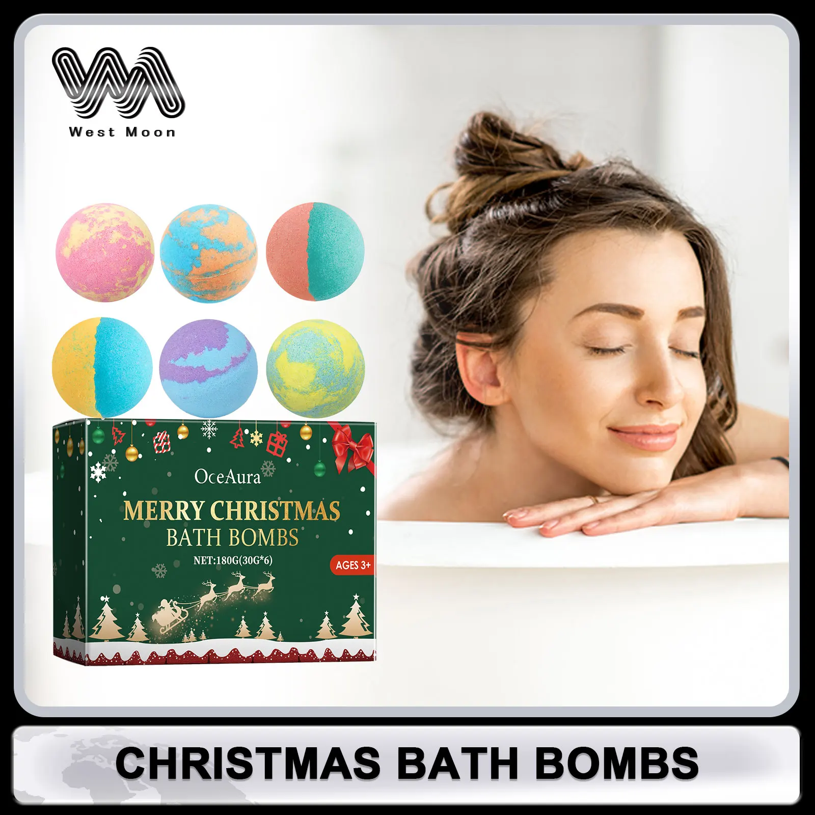 Christmas Ball Bath Exfoliation Deep Cleansing Body Stress Relief Fragrance Aromatherapy Bath Spa Moisturizing Nourish Body Care