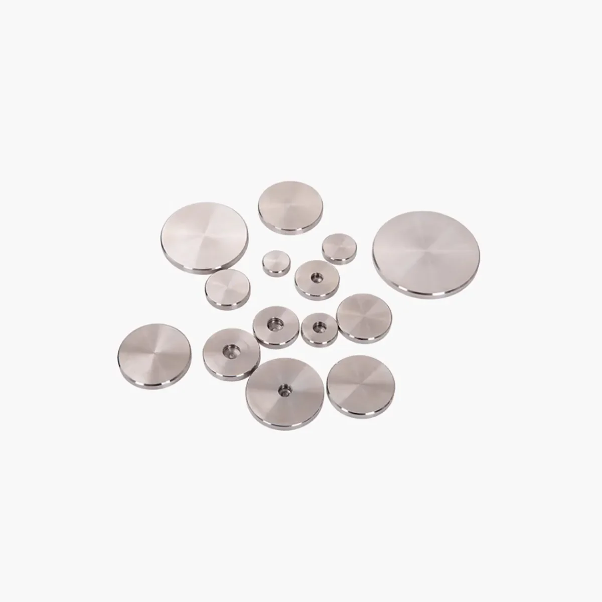 Guangluo 304 Stainless Steel Thin Flat Blind Hole Round Nut, M3-m10 Advertising Nail Nut For Glass Decoration Mounting Fitting
