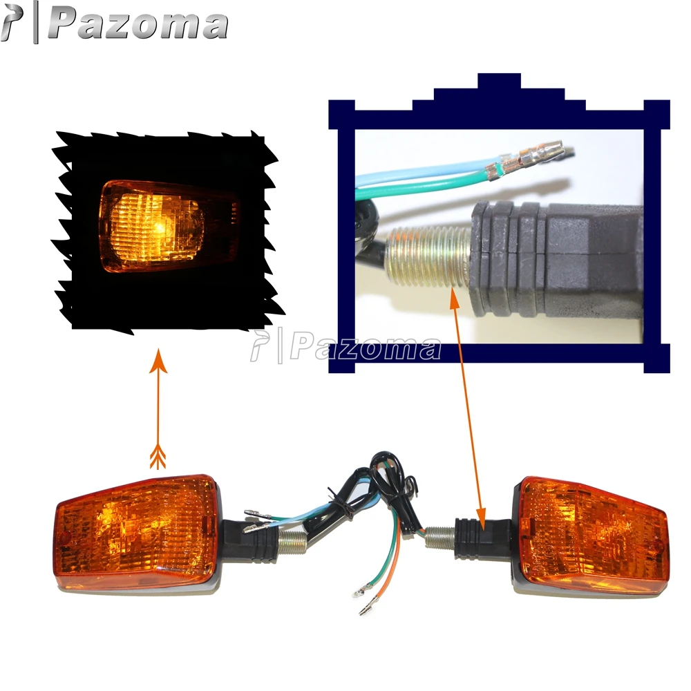 Turn Signal Light For MZ ETZ 251 Motorcycle Amber Lens Cover Turn Sifnal Lamp Blinker Flasher Indicator Front Rear Filaments 12V