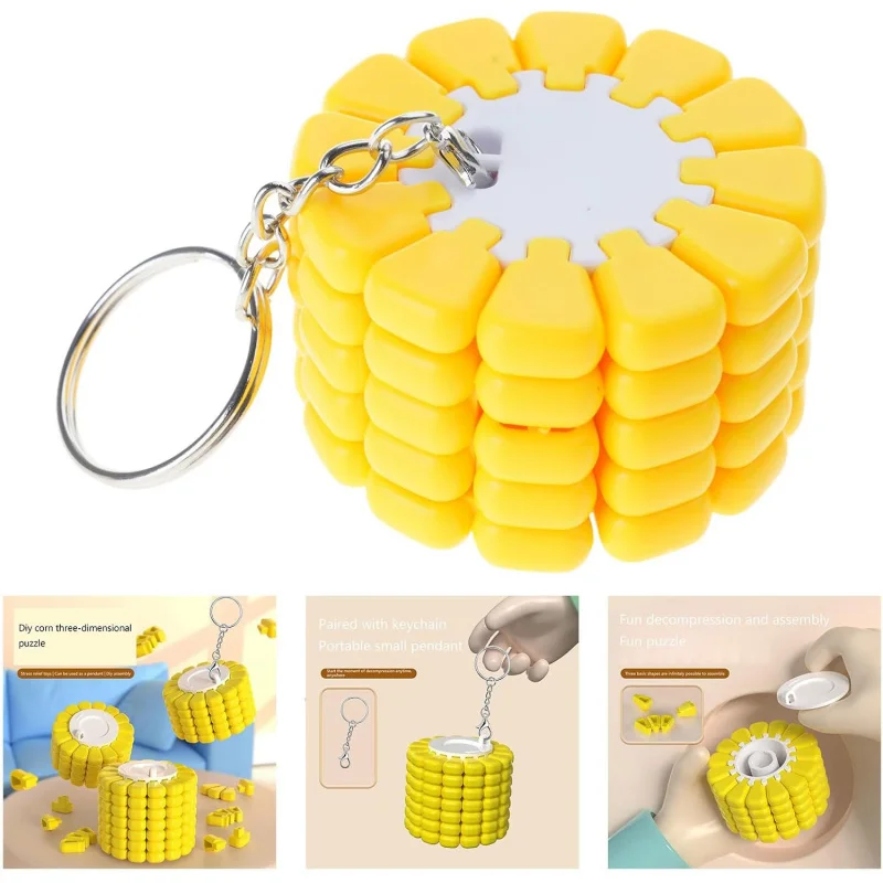 

DIY3D Simulated Corn Mechanical Stress Relief Keychain——Stress-relief gadget for adults，Corn-based assembly module，Portable Mini