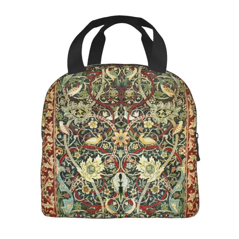 William Morris Bullerswood Antique Rug Print Insulated Lunch Bag for Women Resuable Thermal Cooler Lunch Box Office Work School