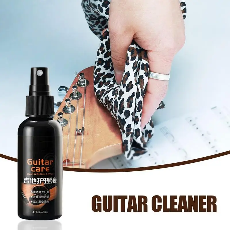 Electric Guitar Cleaner 60ml Violin Cleaning Solution Musical Instrument Polish Spray With Natural Refined Oil For Waxing Piano