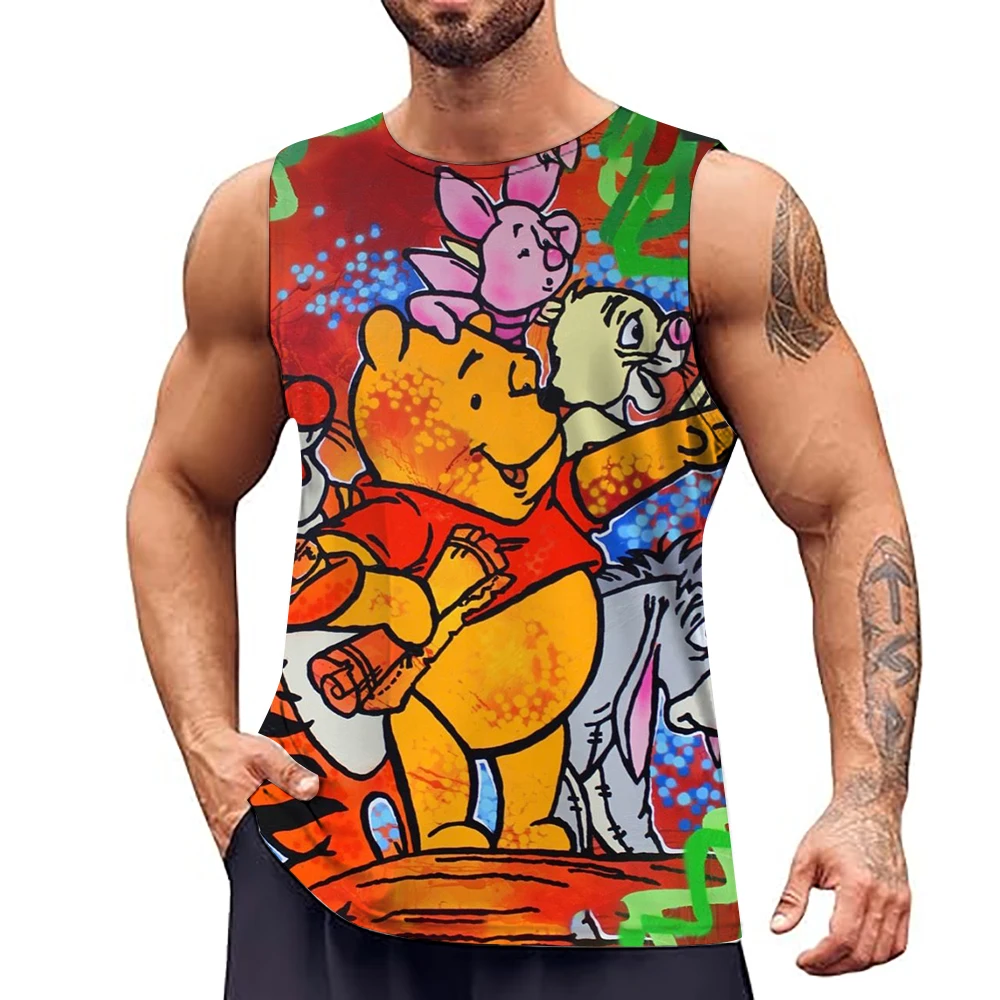 

Мужской принт Disney Winnie the Pooh — дышащий повседневный летний топ, жилет, мужской жилет