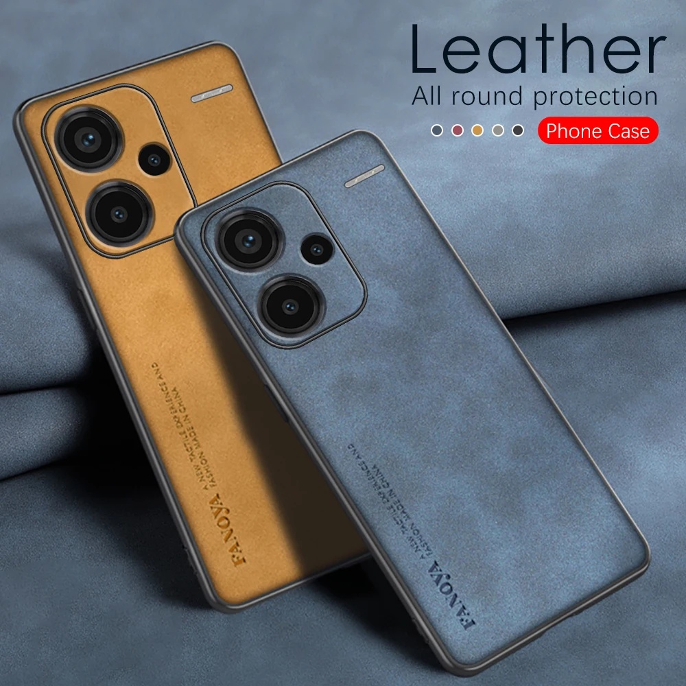 For Xiaomi Redmi Note 13 12 Pro Plus 13Pro Case Sheepskin Leather Soft Silicone Back Cover Note 12R 12S Camera Shockproof Fundas