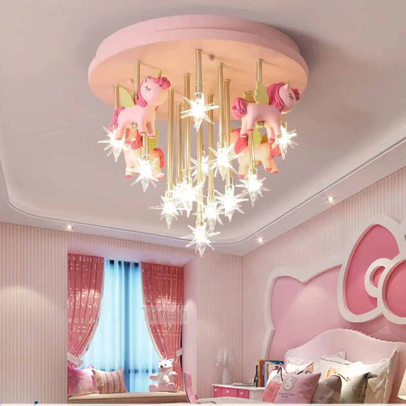 Imagem -02 - Luz de Teto Estrela Animal Criativa Lâmpada do Quarto para Meninas Quarto do Bebê Quarto das Crianças Kawaii Luz de Decoração