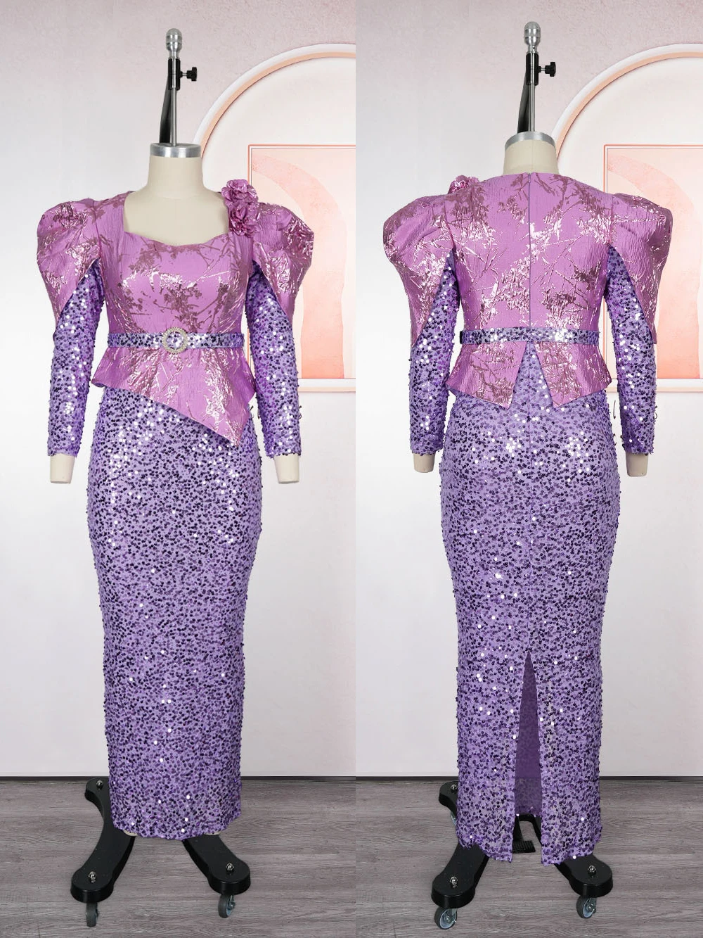 فساتين الترتر الفاخرة للنساء الأفريقية أنقرة Dashiki ملابس الزفاف حفلة سهرة فساتين عيد ميلاد حفلة موسيقية فستان طويل الملابس #4