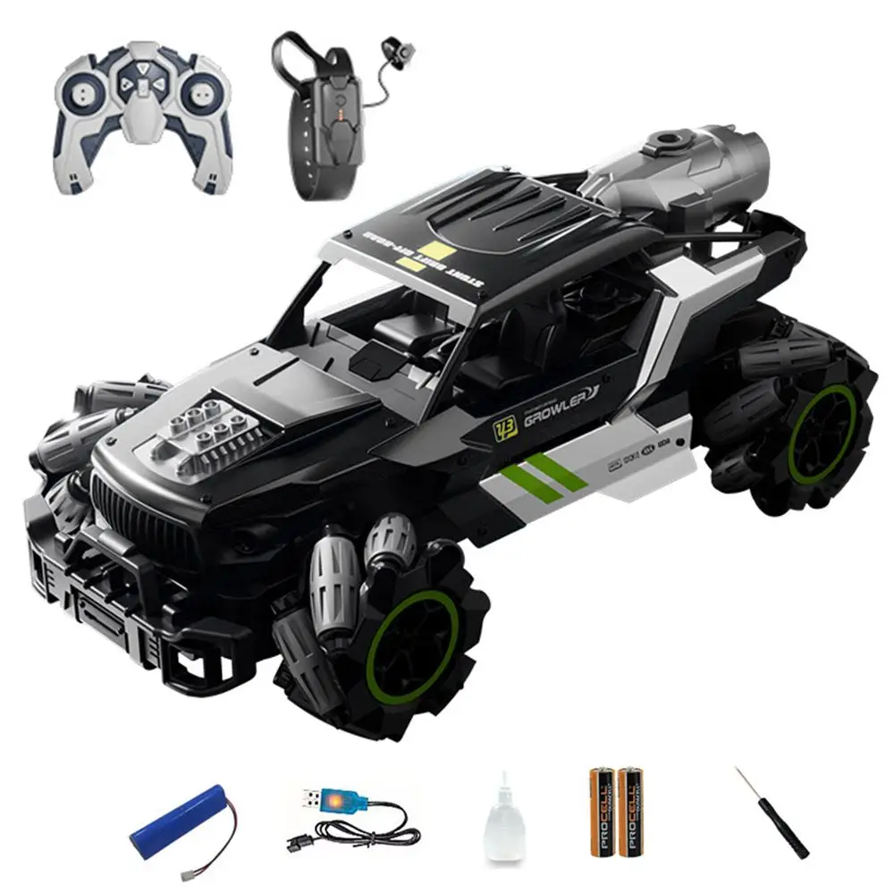 Drift RC Car With Led Lights Music 2.4G Glove Gesture Radio Remote Control Spray Stunt Car 4WD Electric Children Toys