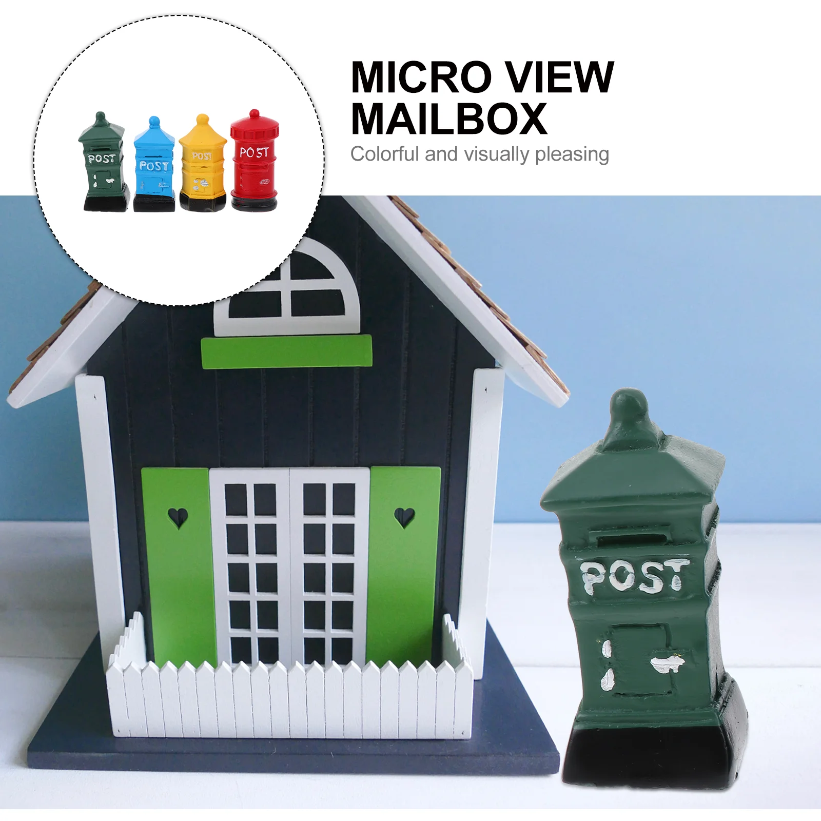 

4 Pcs Miniature Resin Mailbox High Quality Craft nament Durable Design Micro L Gardening Statue Sculpture
