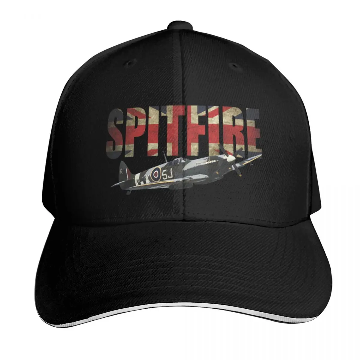 Spitfire Union Jack Uk Flag Baseball Cap Contrast Two Tone Brim Snapback Flat Bill Strapback Dad Hat