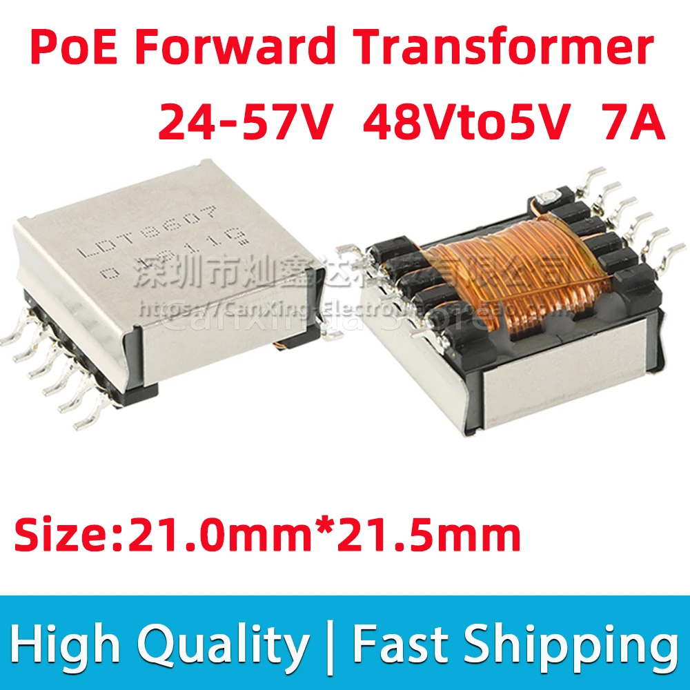 2pcs LDT8607 SMD PoE Switching Power Supply Flyback Forward Transformer 24V-57V 48V to 5V 7A Flyback Power