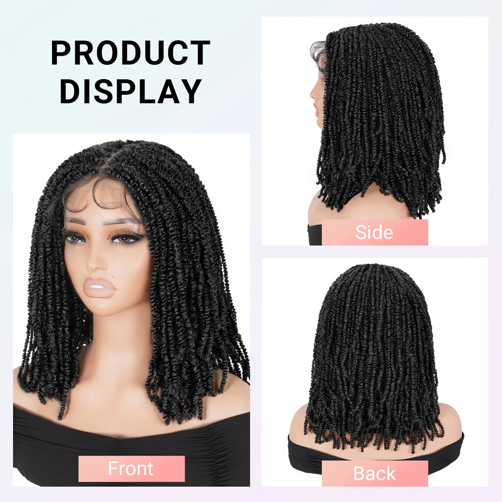 Parrucca anteriore piena in pizzo all'uncinetto Passion Twist per donna Capelli castani neri Bohemian Spring Twist Capelli all'uncinetto Trecce sintetiche all'uncinetto