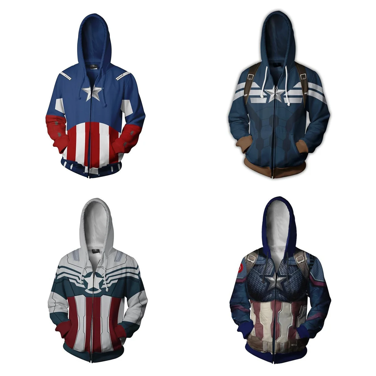 Movie The Avengers Captain America Hoodies Steve Rogers Cosplay Sweatshirt Iron Man 3DPrinting Hooded Unisex Jacket Clothes Coat