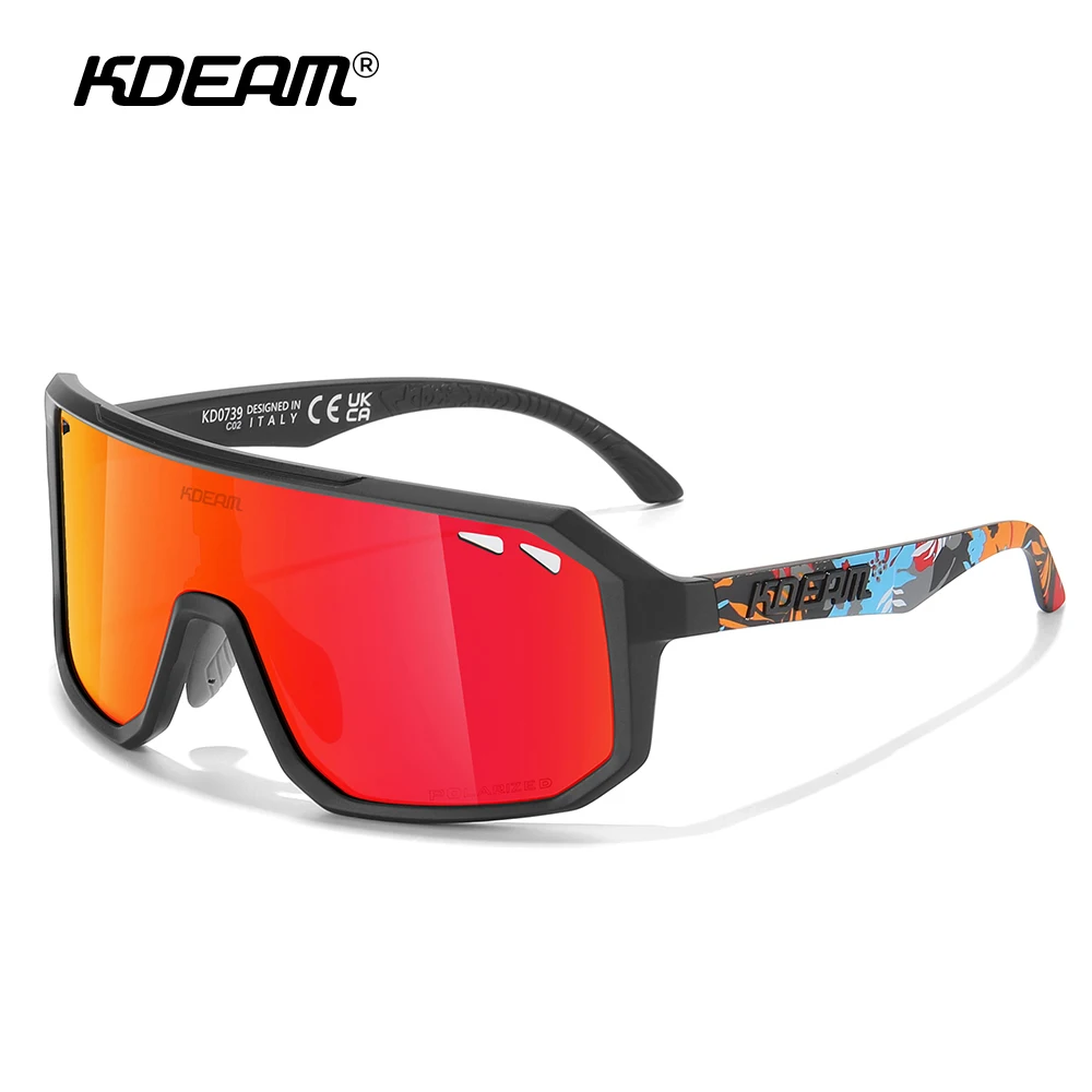 KDEAM Men's Polarized Cycling Sunglasses TR90 Frame Wind Resistance Reduction Hole Outdoor Sports Glasses