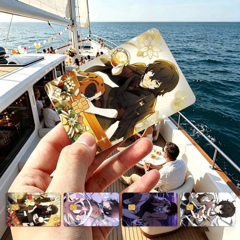 Bungo S-Stray D-Dogs Cute Credit Card HD Stickers Small Chip Waterproof Sticker Game Card Decal Gift