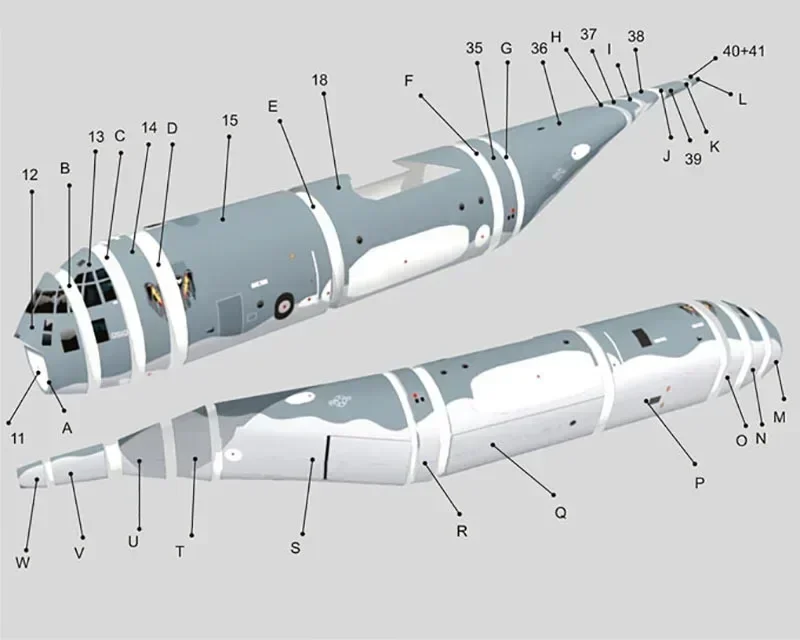 Spooky Gunship Attack Scala 1:100 AC-130U Aereo da caccia fai da te Carta Puzzle 3D Modello di assemblaggio Gioco Regalo di compleanno per bambini Giocattolo