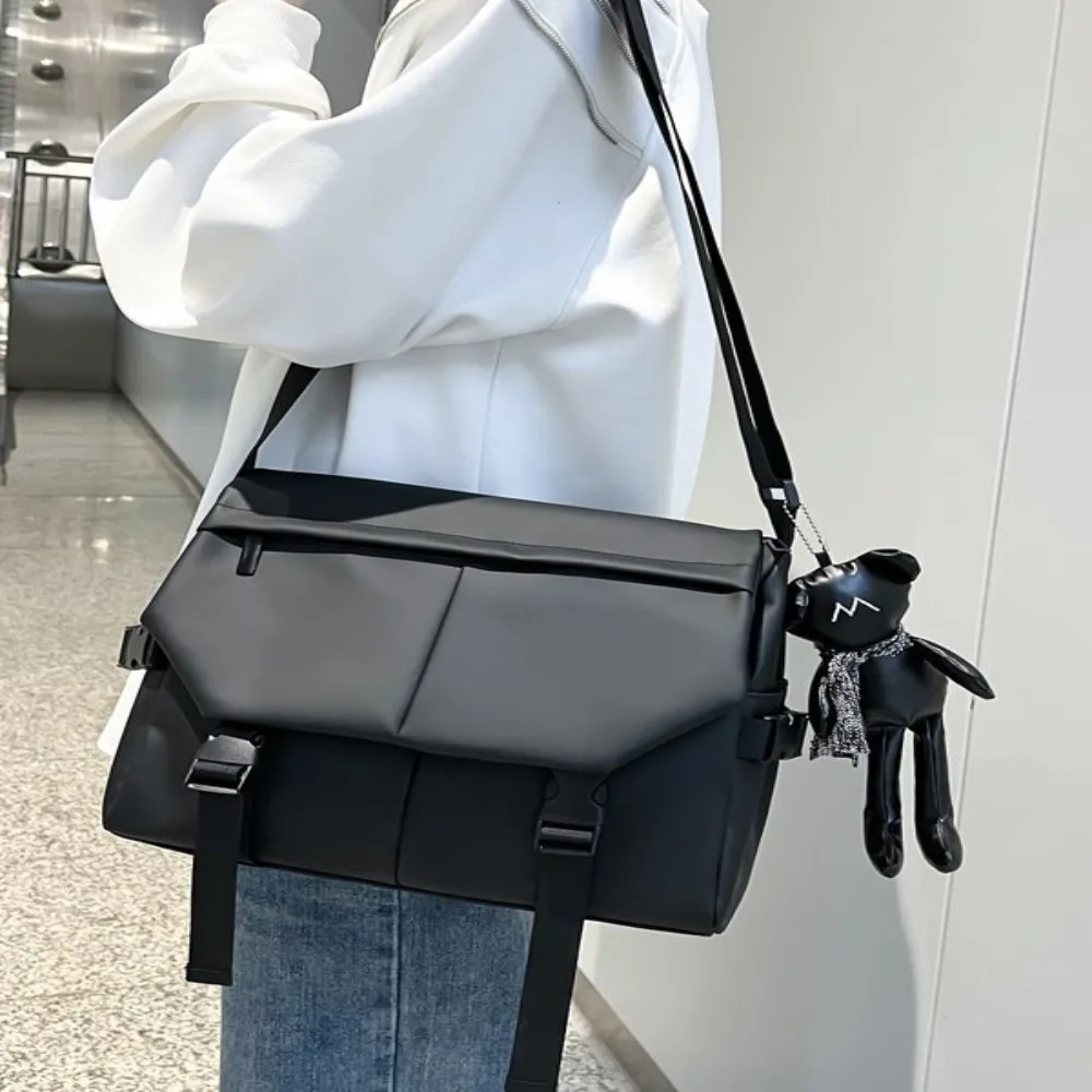 

Waterproof Crossbody Shoulder Bag Nylon Multi-pocket Large Capacity Bag Casual Style Unisex College Backpack Hip Hop Street