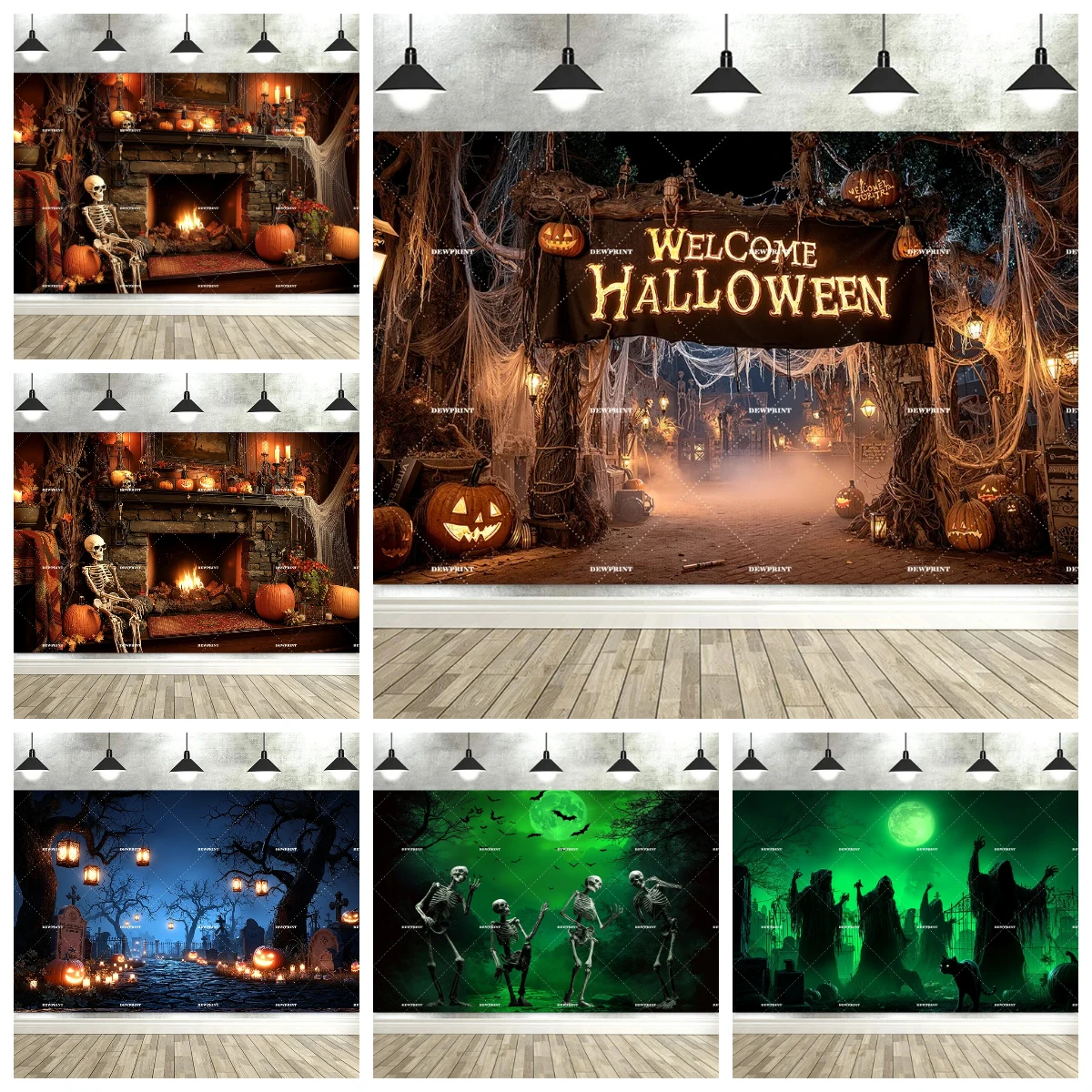 

Halloween Multi-colored Backdrop Spooky Castle Horror House Ghost Photography Background Scary Party Decor Photo Booth Props