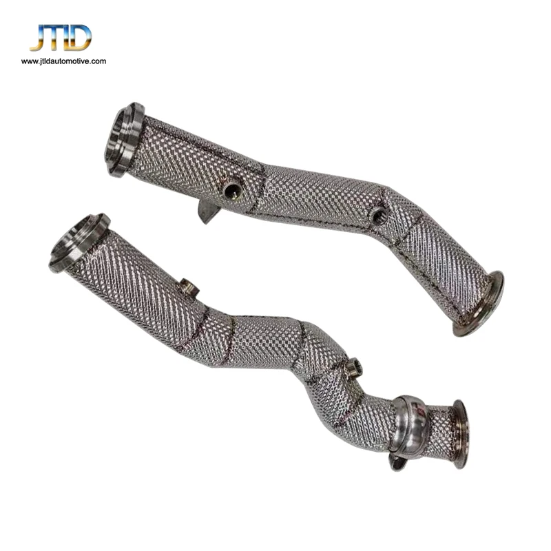 JTLD Performance 304SS Right-hand Drive Catless Exhaust Downpipe For Mercedes BENZ W205 C43 with Heat Shield