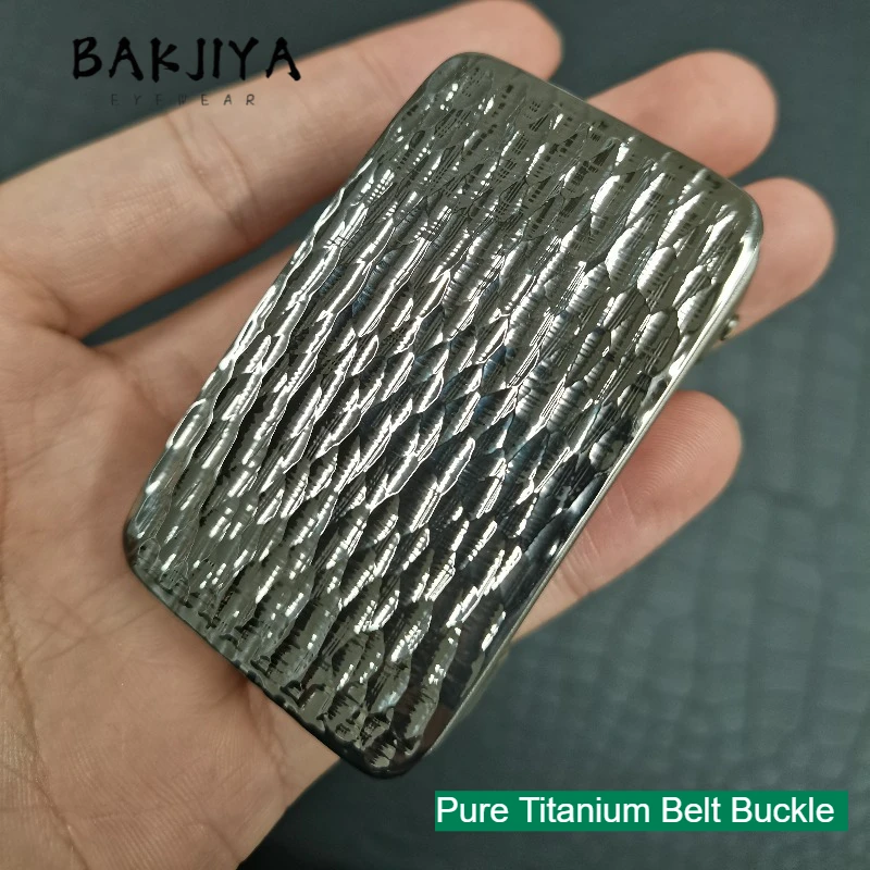 

Pure Titanium Finished Product Belt Buckle Ultra-Light Rust-Resistant Hammered Texture Smooth Clasp Unisex Business Versatile