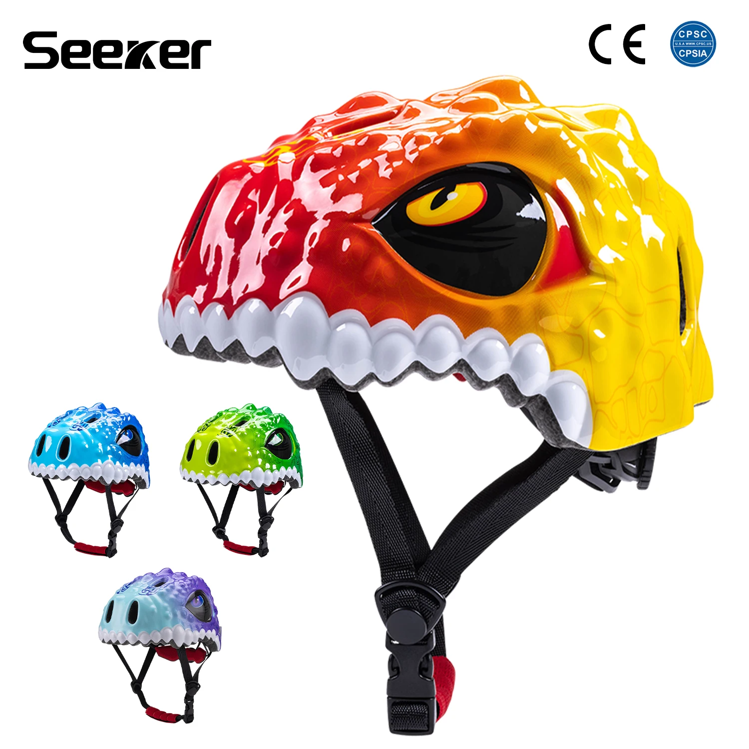 

Детский шлем для катания в форме динозавра UMUSEEKER, велосипедный защитный шлем, защитный шлем для детского баланс-байка и самоката.