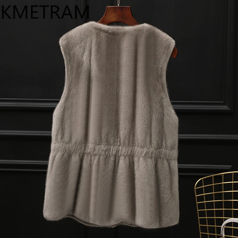 Real Whole Mink Fur Coat Women Short Vest Luxury Warm Sleeveless Fur Jacket Woman Winter Clothes New in Outerwears шуба 2024