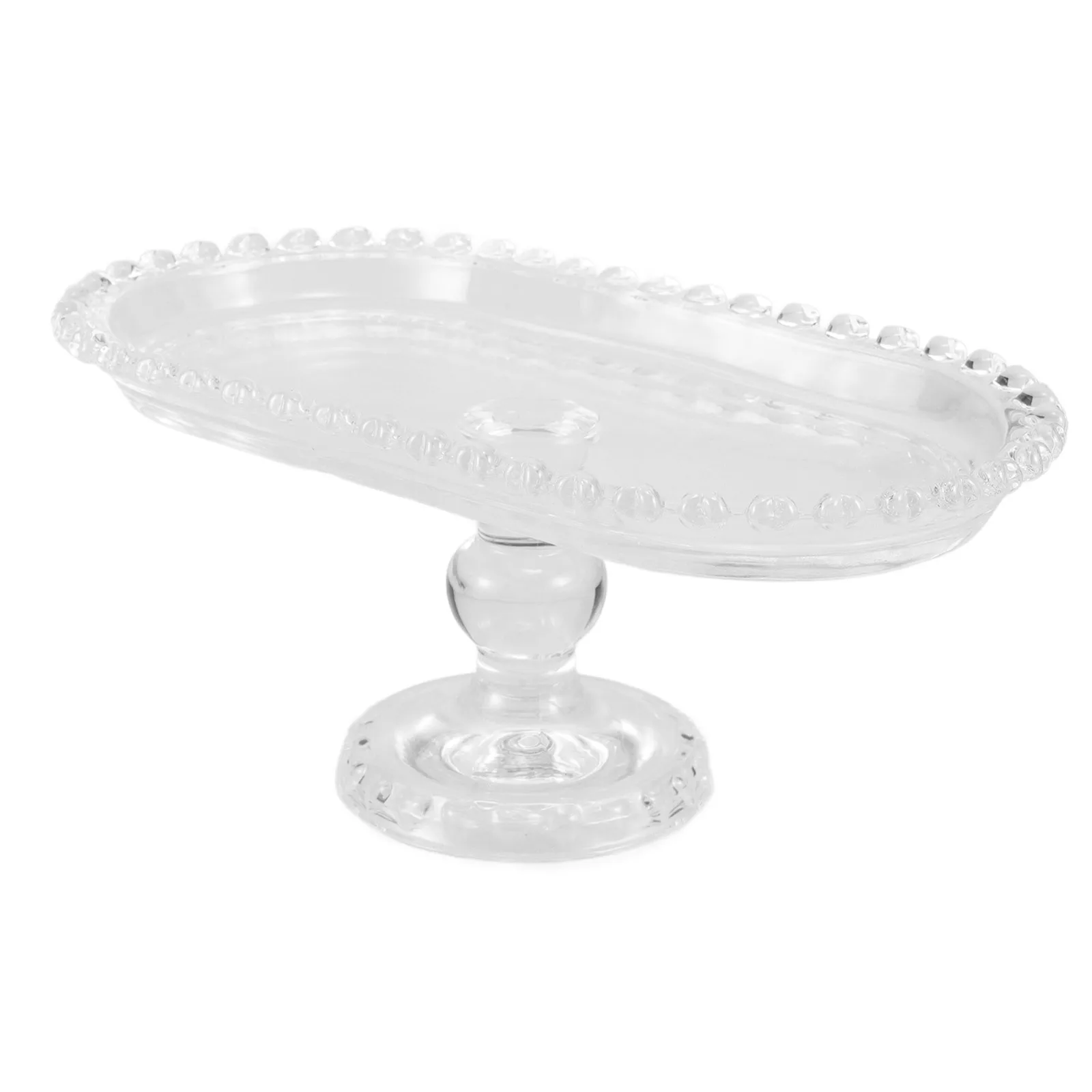 

1Pcs Modern Crystal Glass Fruit Plate High Base Storage Tray Snack Serving Plate Multipurpose Decorative Afternoon Tea Dessert