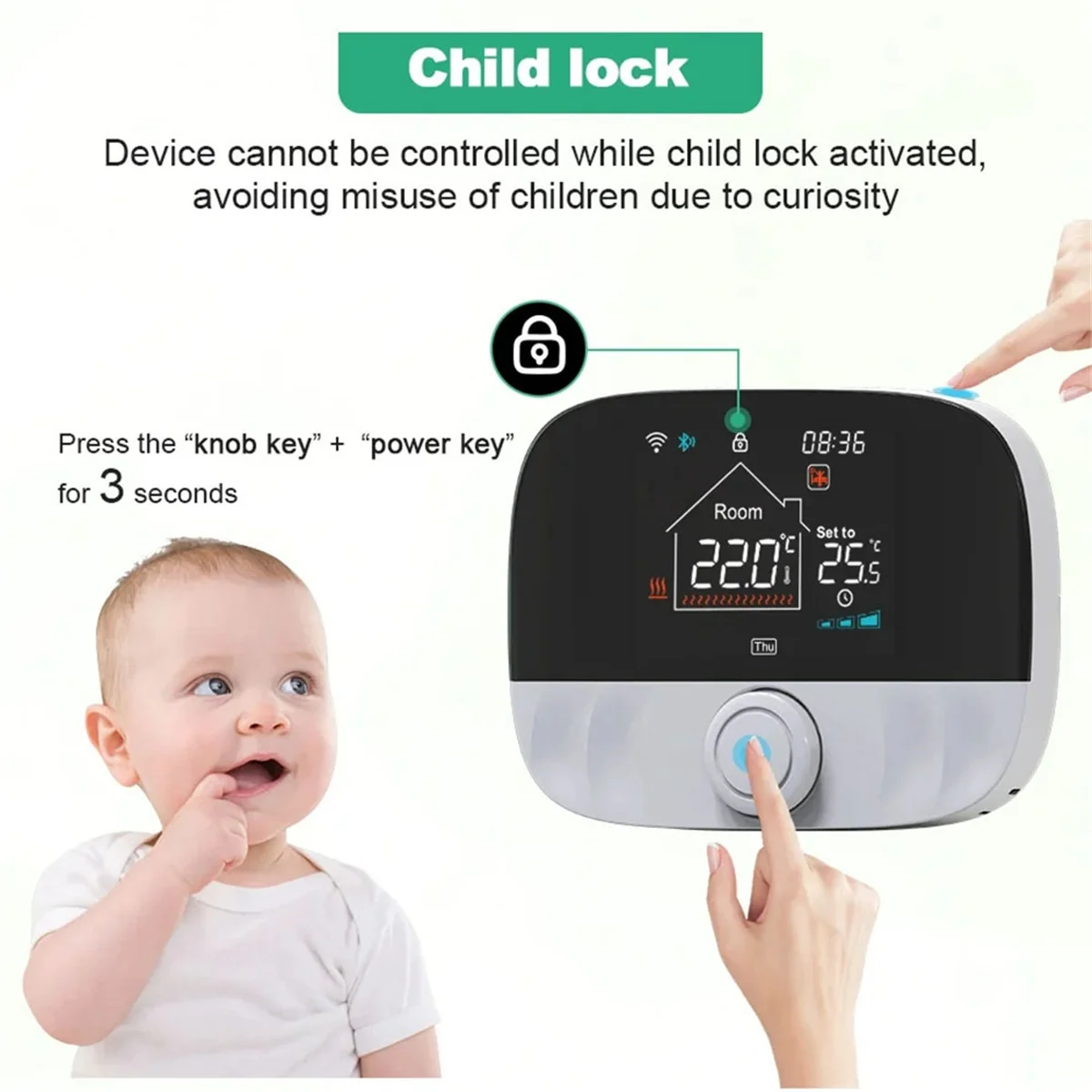 ABEP-Tuya Termostato wireless Smart Wifi per caldaia a gas Riscaldamento Batteria RF 433MHZ Termostato Regolatore di temperatura Alexa