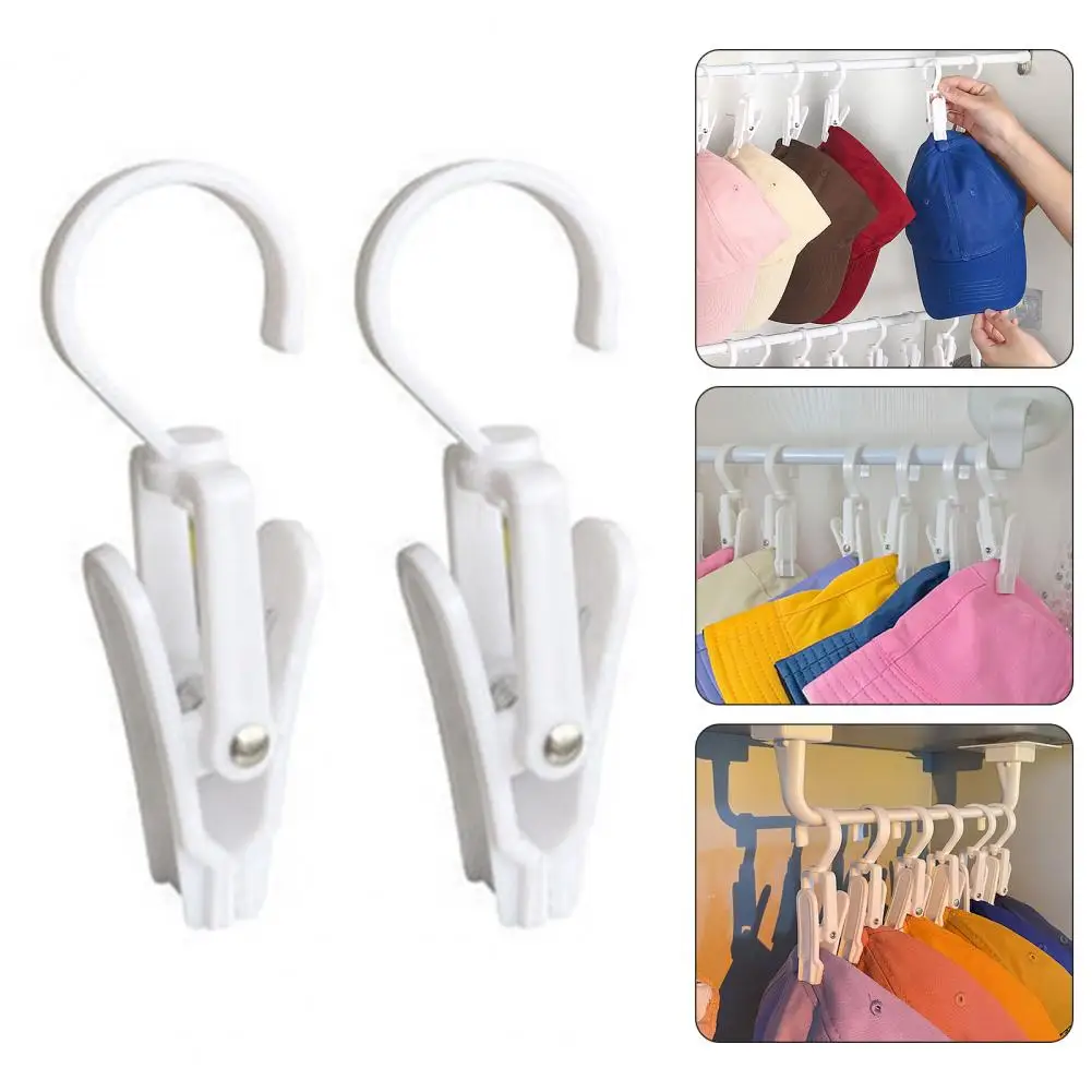 Hat Clip for Clothing Smooth Edges Hat Clip Rotating Hat Clip Clothespin Set for Windproof Drying Anti-slip Laundry for Hats