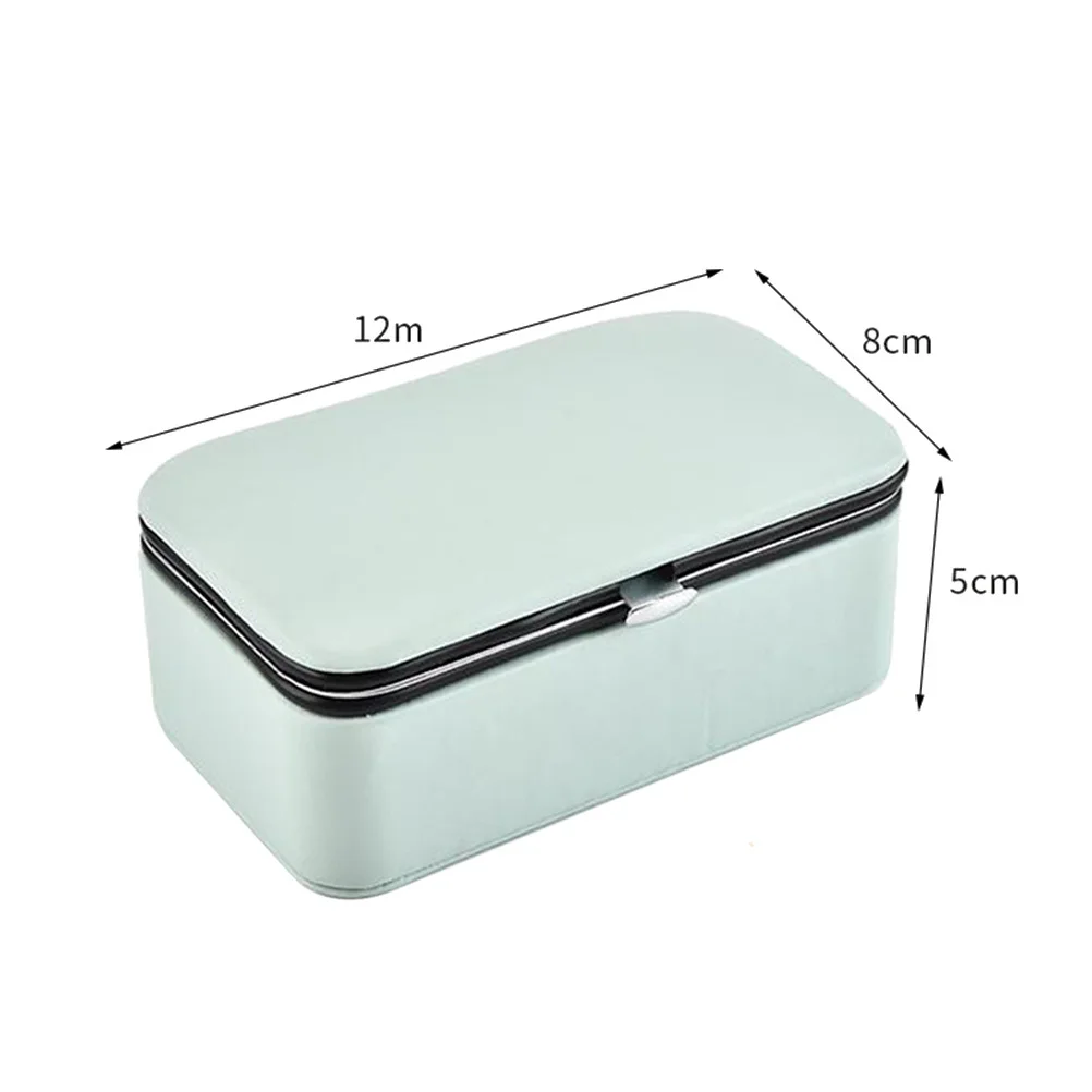Portable Jewelry Box Pu Travel Case Compact Multi-Compartment Organizer For Rings Earrings Necklaces Jewelry Storage
