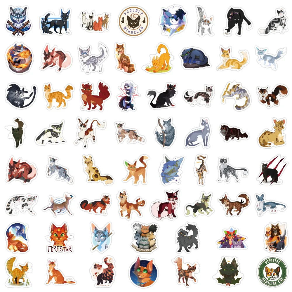 

60PCS Cartoon Warriors Cats Graffiti Sticker Luggage Water Cup Guitar Car Scooter Refrigerator Mobile Phone DIY Decoration Decal
