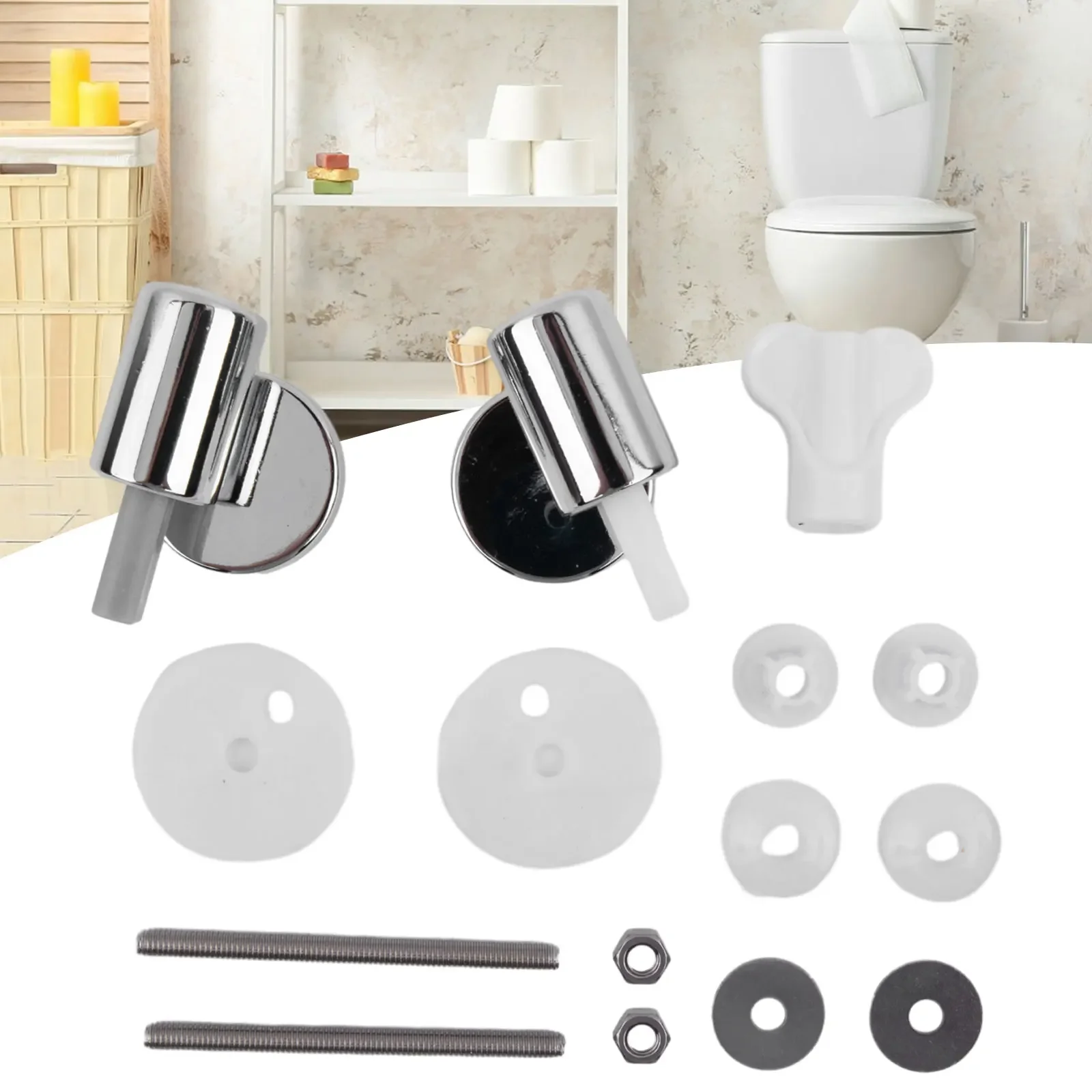 

1set Toilet Cushions Hinge Set, Including Replacement Toilet Seat, Cover Hinge, Screw Pin, Hardware Connector, Quick Connector