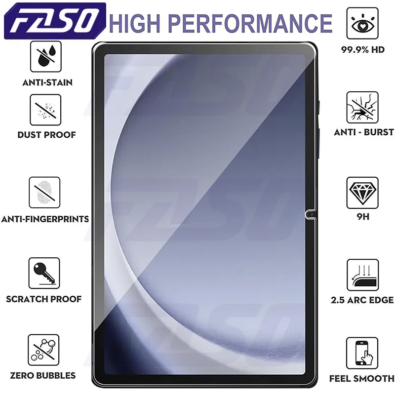 FASO Tempered Glass Screen Protector For Samsung Galaxy Tab S6 Lite A9 Plus S8 S9 Plus Ultra S7 Fe S9 Fe 12.4 A8 Film