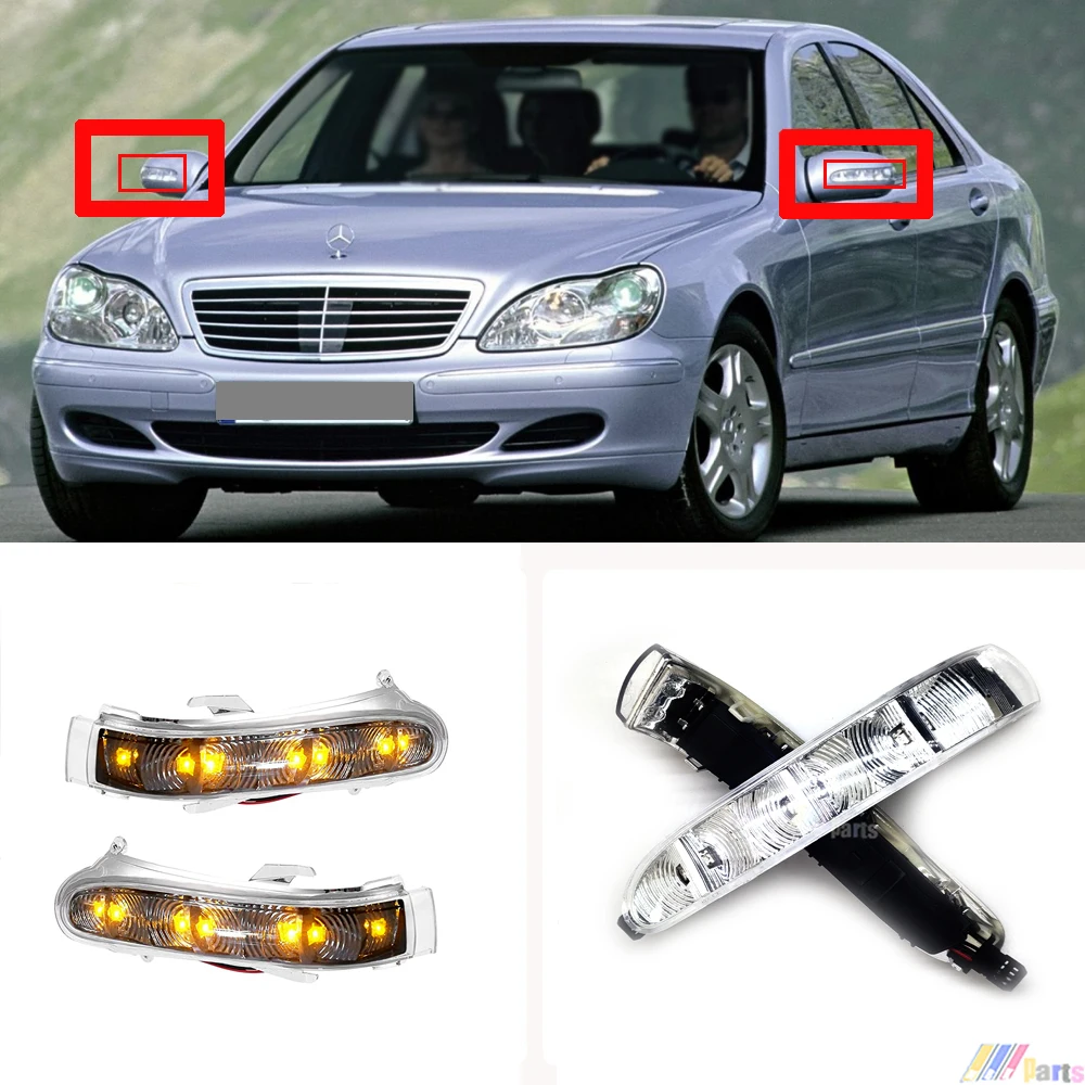 

2x Side for 03-06 Mercedes S Class W220 CL W215 Door Mirror Turn Signal Light S300 S320 S350 S400 S430 S500 S55 S65