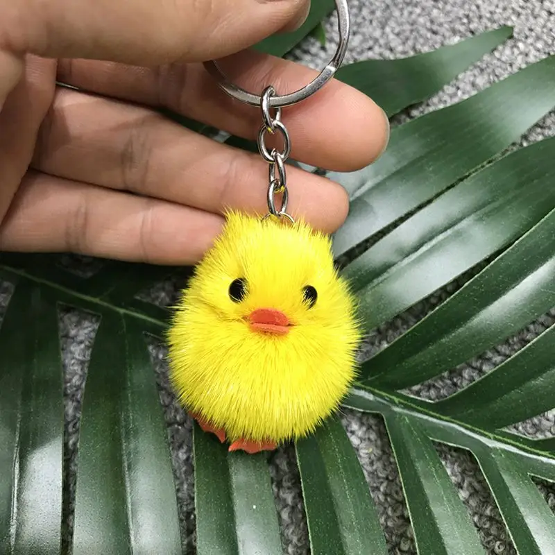 ZB91 for Creative Car for Key Ring 5x Yellow Duck Keychain Soft Chick for Key Ring