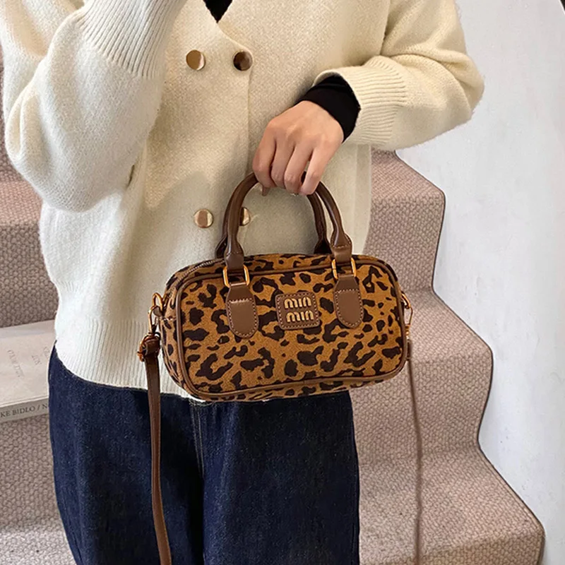 Fashion Brand Women Bag 2024 Winter Handbag Phone Purse Retro Leopard Print Lady Shoulder Crossbody Bags Luxury Hobo Bag Satchel