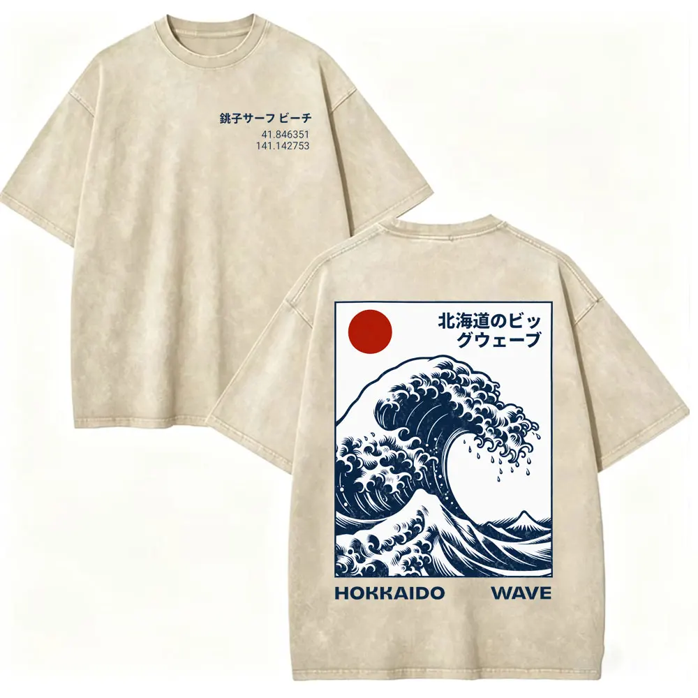 Vintage Washed Japanischer Stil Harajuku T-Shirt für Männer und Frauen Lässige Mode Übergroßes T-Shirt Sommer 100% Baumwolle Streetwear T-Shirts – Detail 4
