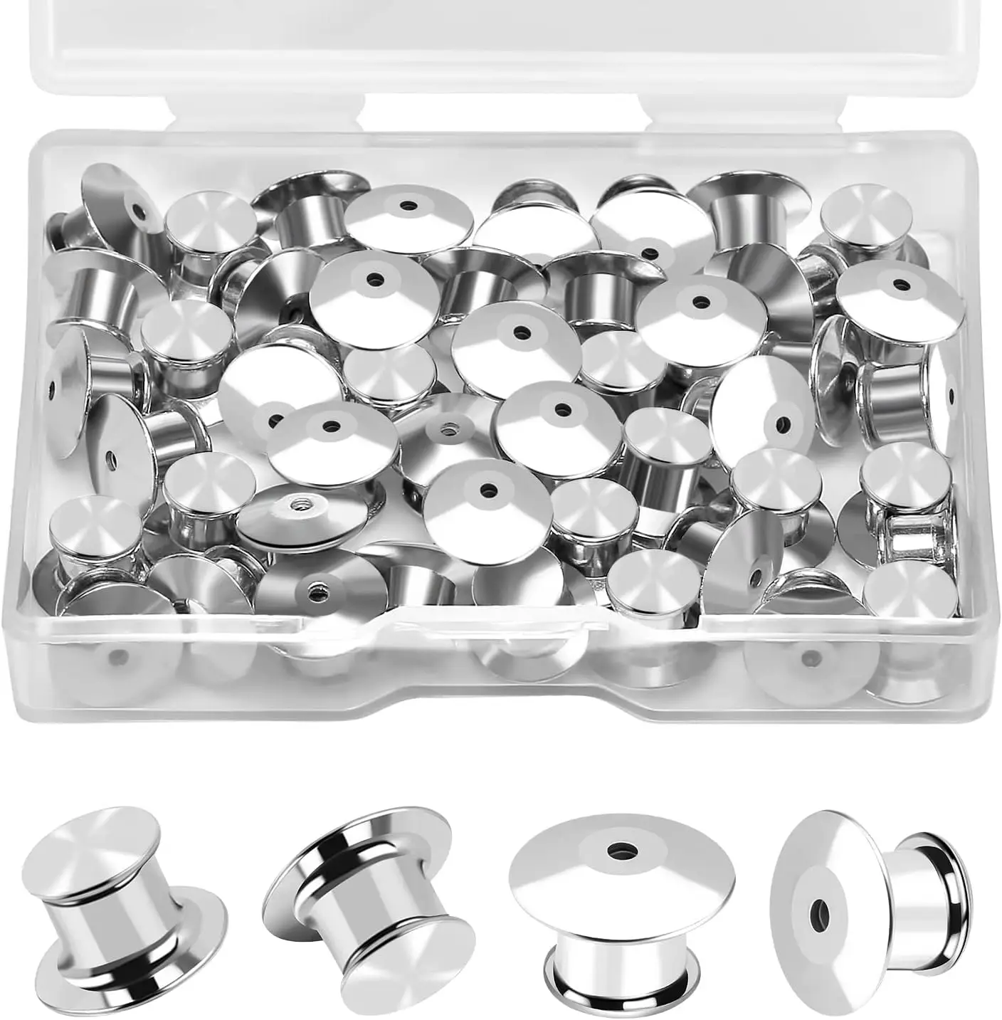 

30PCS Locking Pin Backs Locking Pin Keepers Clasp, Metal Pin Locks Back