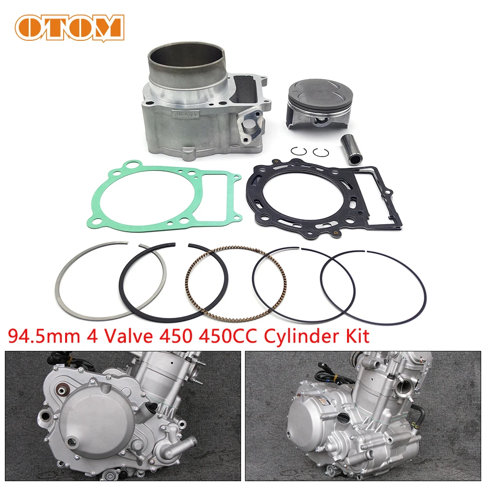 Motorcycle 94.5mm 4 Valve 450CC Cylinder Block Gasket Piston Ring Kit For ZONGSHEN NC450 ZS194MQ KAYO T6 BSE J5 Xmotos Dirt Bike