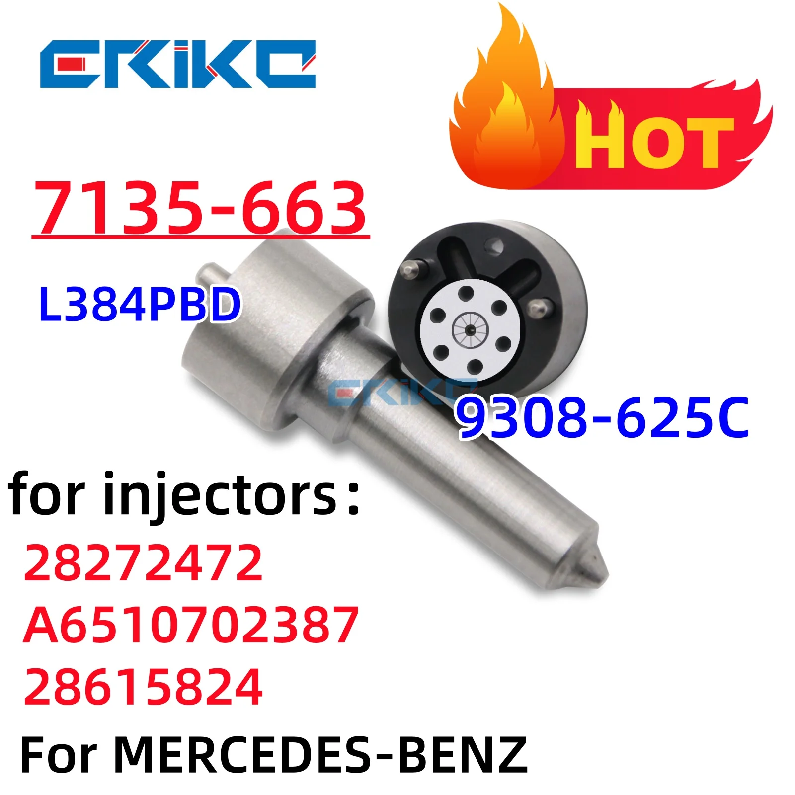 7135-663 Diesel Fuel Injector Repair Kits 28272472 A6510702387 Nozzle L384PBD Valve 28615824 9308-625C For MERCEDES-BENZ