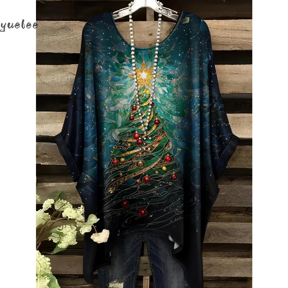 Natal boneco de neve impressão 3d sweatshirts moda feminina casual streetwear em torno do pescoço assimétrico pulôveres de cânhamo topos roupas femininas