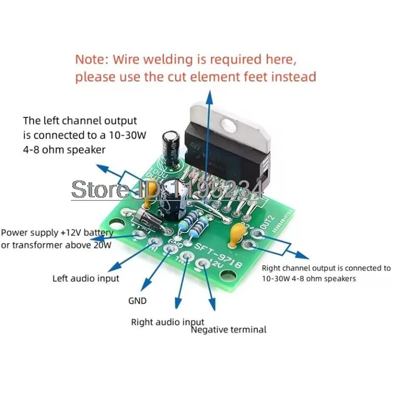 TDA7297 amplifier board spare parts dc 12v grade 2.0 dual audio encoding 15w electronic diy kit