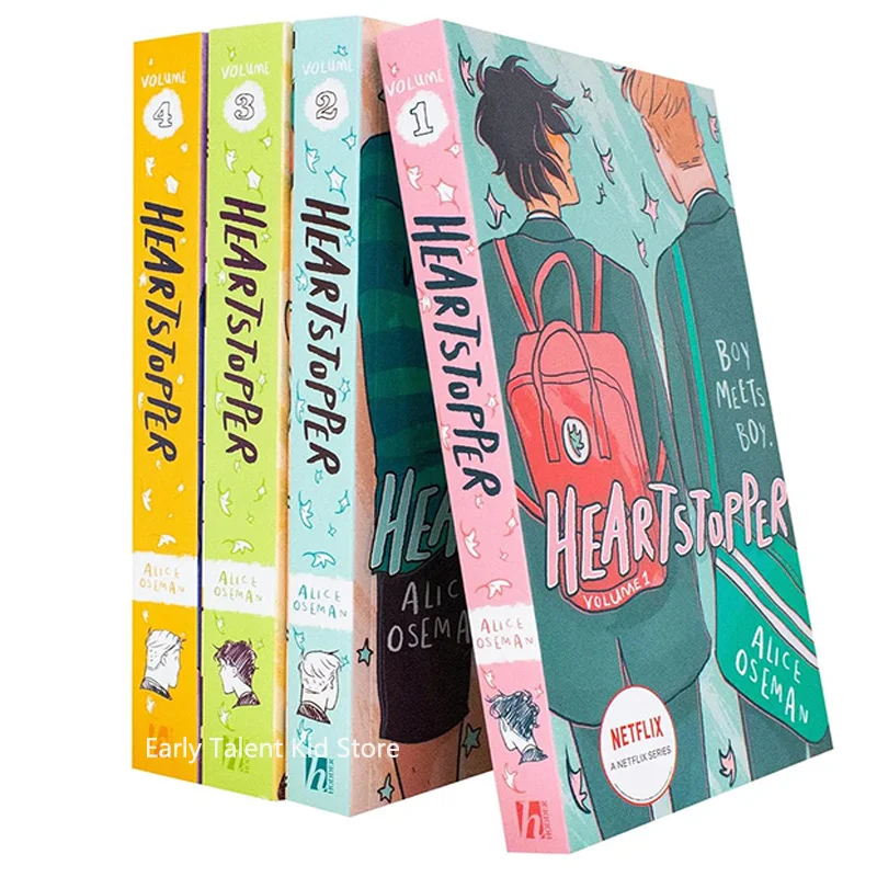 Comic Novel Books Heartstopper Series Volume 1-4 Books Set By Alice Oseman Anime Sleeves Books In English To Read Romance Storys