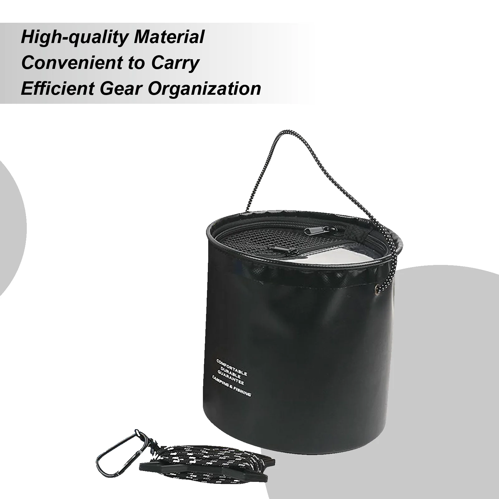 

Портативное рыболовное ведро, складное с сетчатой крышкой, ведро для живой рыбы, ведро для воды с веревкой для барбекю, лодки, каяка, пляжа, кемпинга на открытом воздухе
