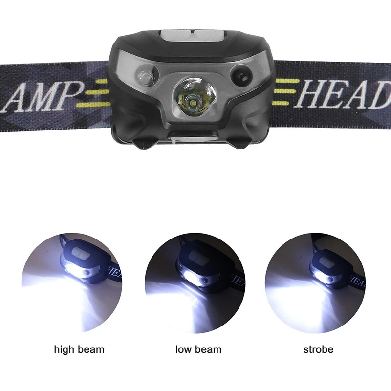 Dropshipping  Mini Rechargeable LED HeadLamp Body Motion Sensor LED Bicycle Head Light Lamp Outdoor Camping Flashlight