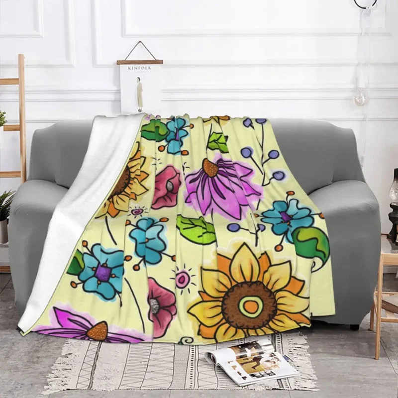 

Sunflower Days Blanket Fleece Winter Daisy Plant Multifunction Ultra-Soft Throw Blankets for Bedding Outdoor Quilt