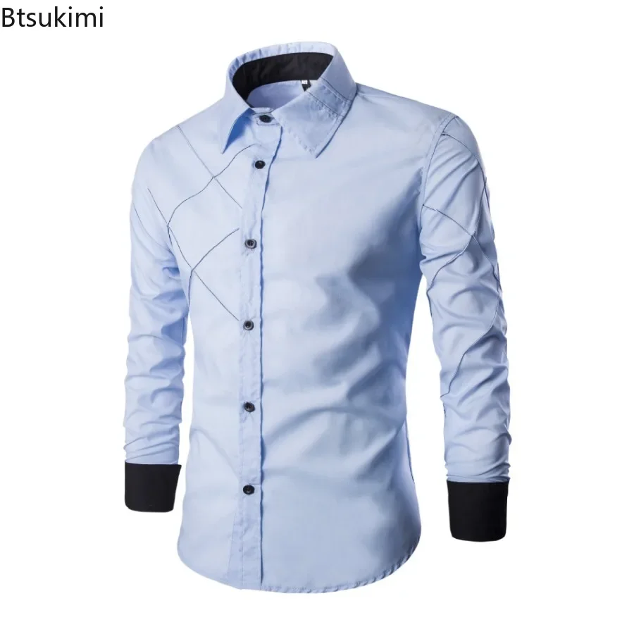 Camisa de manga corta informal de estilo empresarial a la moda para hombre, camisas formales sociales básicas de algodón cómodas, blusa de alta