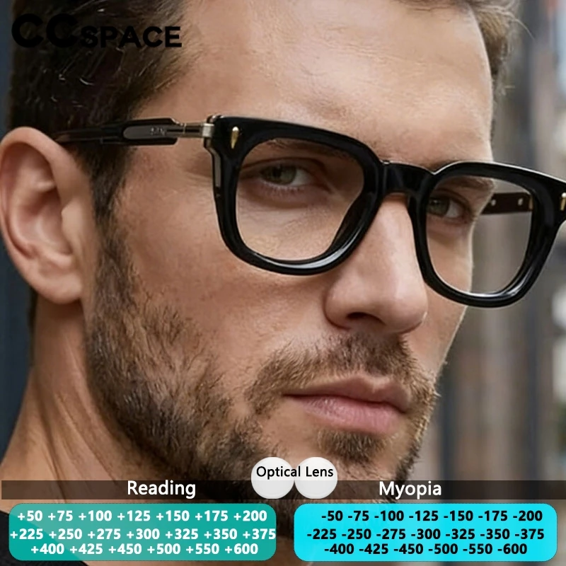 Óculos de Leitura Masculinos com Design de Marca, Antiluz Azul, Vintage, Quadrados com Rebites, Óculos Ópticos para Negócios e Presbiopia