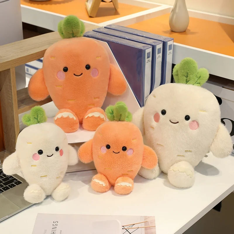 25/35CM Kawaii Karotte & Rübe Plüsch Spielzeug Schöne Karotte Kissen Gefüllte Pflanze Puppen Schreibtisch Dekoration Beschwichtigen spielzeug
