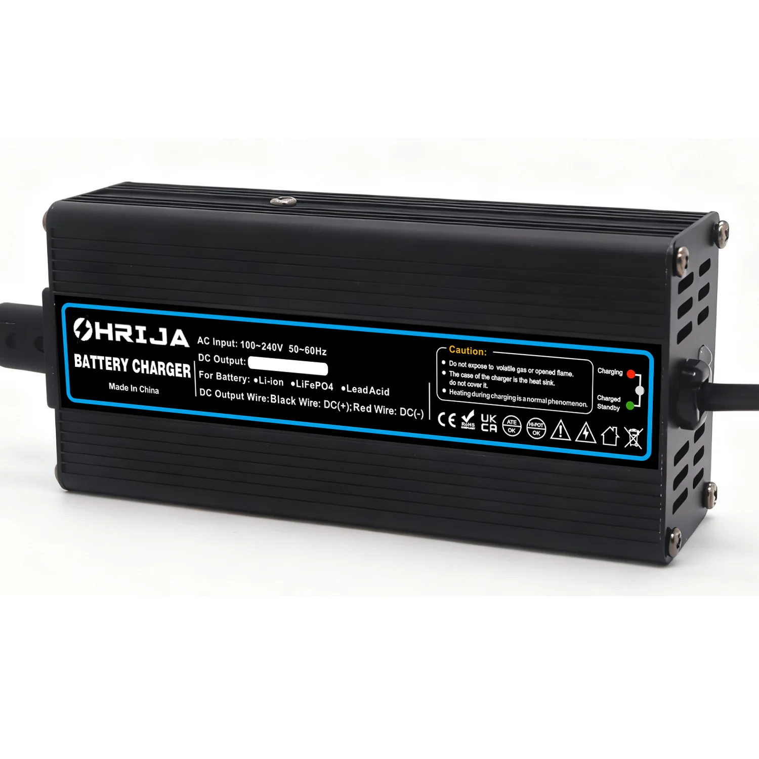 

OHRIJA 54.75V 2A Smart Charger with Aluminum Housing, Compatible with 15S 48V LiFePO4 Batteries
